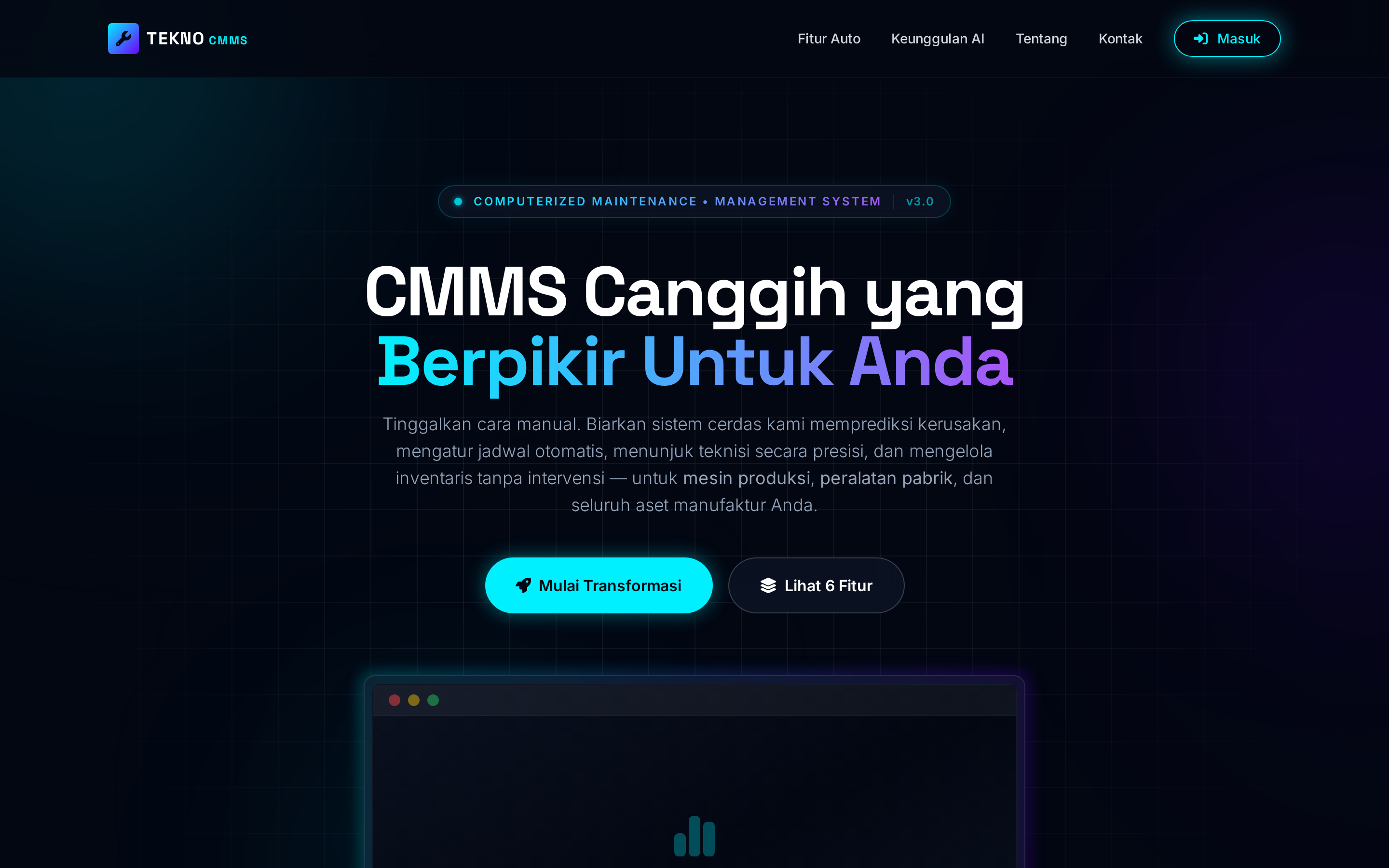 CMMS TEKNO Dashboard
